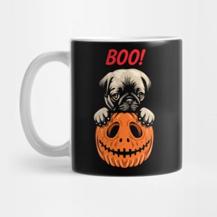 Cute Halloween Pumpkin Pug Mug